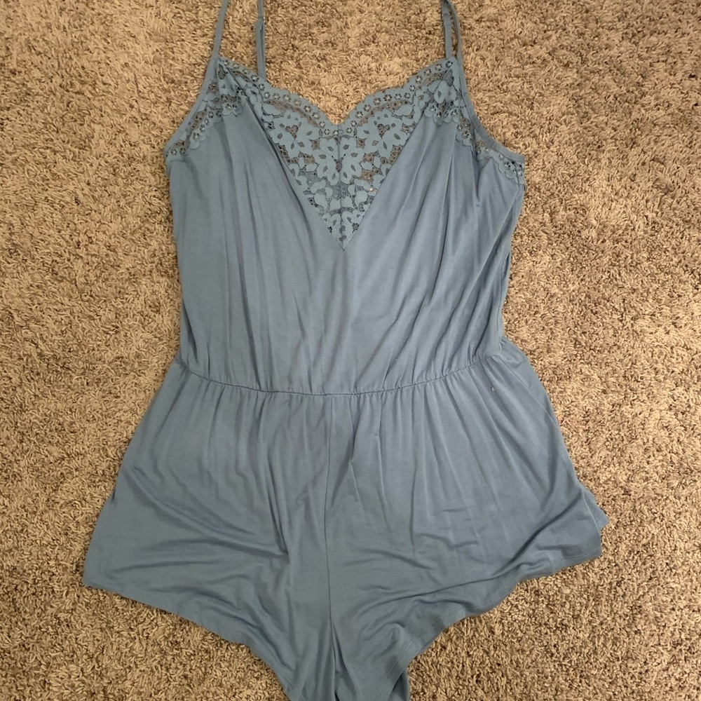Victoria’s Secret Blue lace sleep romper